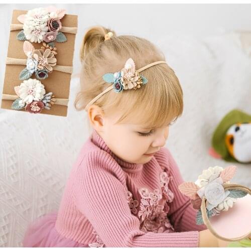 Fashion Pearl Flower Headband For Girls Newborn Baby Elastic Princess Hair bands Child Kids Fresh Style Cute Headwear Gifts