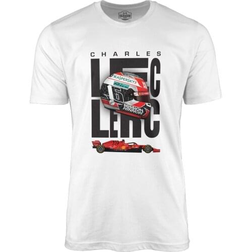 Mens Clothing Charles Leclerc Helmet Printed And Different Models With Formula 1 White Black Red t-Shirts