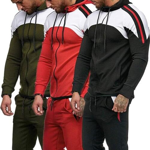 Striped Men Hoodies+Pants Sets 2021 Autumn Winter Mens Fashion Tracksuit Clothes Set Mens Gyms Suit Casual Sportswear Sweatsuit