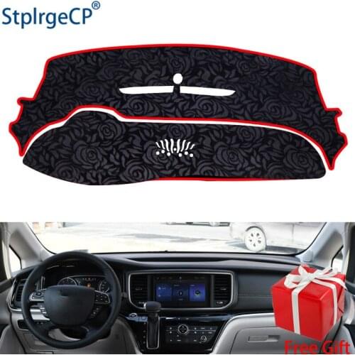 Rose Pattern Non-slip Car Dashboard Cover Dash Mat Pad DashMat ANti-UV Car Sticker for GAC Trumpchi GM8 2018 2019 Car Styling
