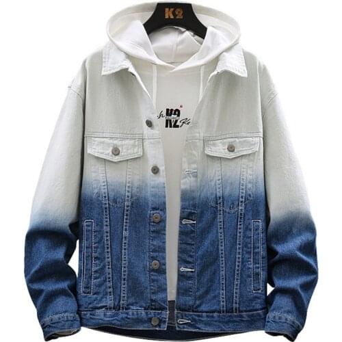 New Mens Jeans Slim Fit Spring Jacket Jeans 2021 Ins Tide Brand Hepburn Popular Tooling Retro Mens Denim Jacket Mens Coat
