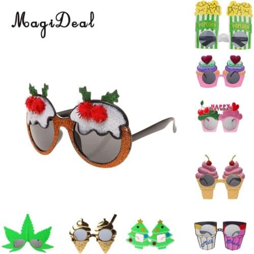 MagiDeal Novelty Summer Beach Party Sunglasses Fancy Dress Costume Party Glasses Xmas Christmas Party Dress Decor