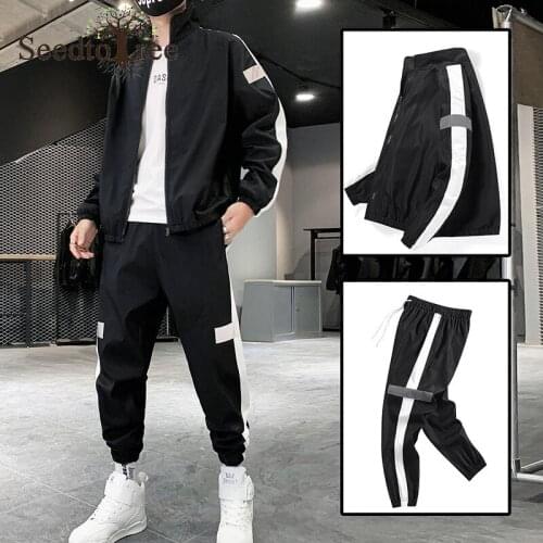 Mens and Womens Casual Suit Fashion Hooded Jacket Mens Overalls Suit Mens Sets Couple Outfit