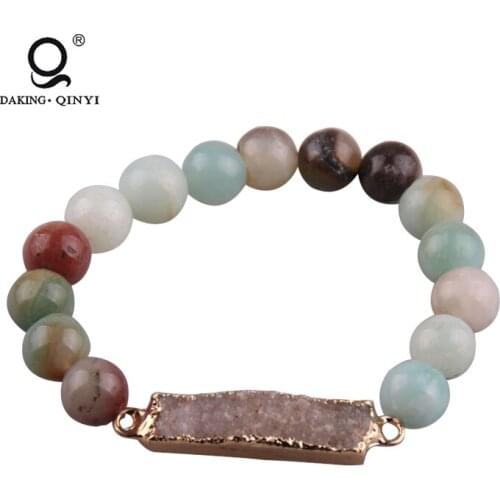 Wholesale WomenS Beautiful Stone 10mm Tassel Beaded Bracelet