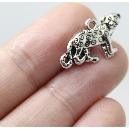 15pcs--23x12mm Leopard Charm Antique silver gold 3d alloy Leopard Charms Pendants Jewelry DIY Necklace,earring