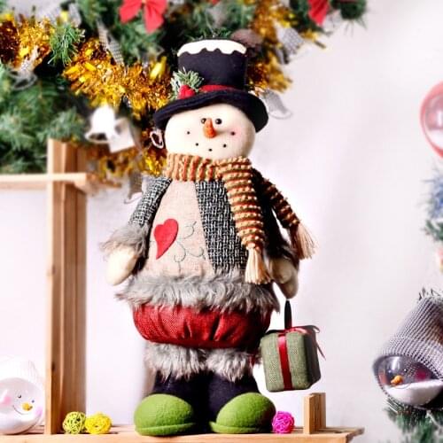 Christmas Product Creative Standing Holding Gift Bag Santa Claus Snowman Doll Desktop Decoration Decorations home decore