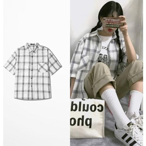 New Fashion 2019 Summer 7 Sleeve Shirt For Men And Women Hip Hop High Street Skateboard 18ss Korea Ins Slim Fit Corduroy Shirt