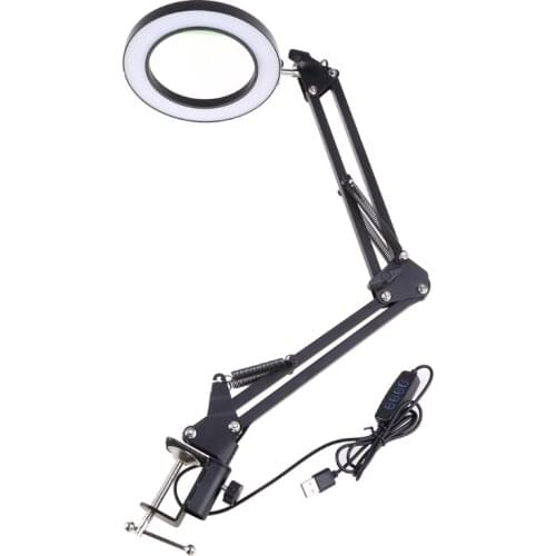 Detachable Magnifying Lamp 4.33" Optical Glass Lens Cantilever Lamp 3 Color Modes,10X Magnification, 6.30" Aluminum Alloy Frame