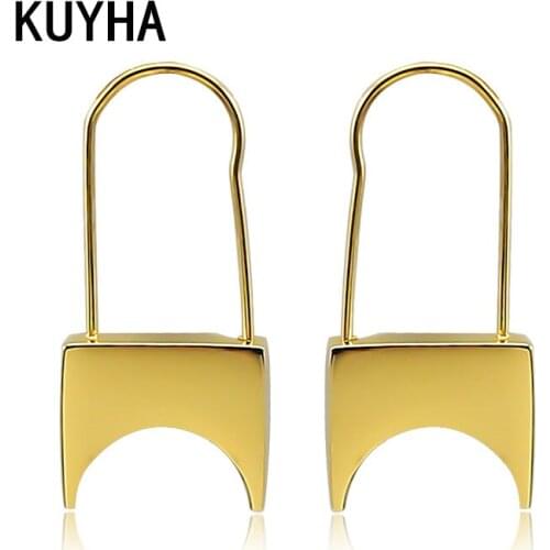 Metal Big Fashion Retro Ladies Boys Earrings Geometric Style Key Pendant Earring For Women Unique Present Engagement Jewelry