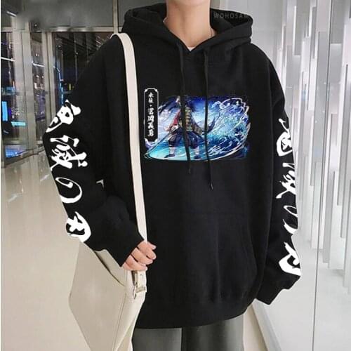 Japanese Anime Demon Slayer Hoodies Sweatshirt Women Men Tomioka Giyuu Cartoon Costume Hoodies Fashion Harajuku Mens Hoodies