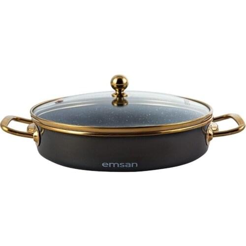 Troy Enamel Cookware Set Softcover Black 20CM Retro Cooking Kitchen Induction Cooker Quality Non-Stick Fireproof Healthy Pots