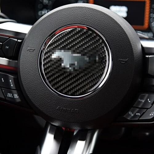 Carbon Fiber Interior Decoration Steering Wheel Emblem for Ford Mustang Car Stickers Car-Styling Auto Accessories Brand New