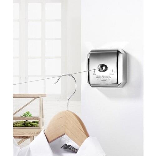 Clothes Drying Rack Clothesline Wall mount Folding Clothes Horse Extendable 280mm Laundry Hanger Retractable Clothes Line