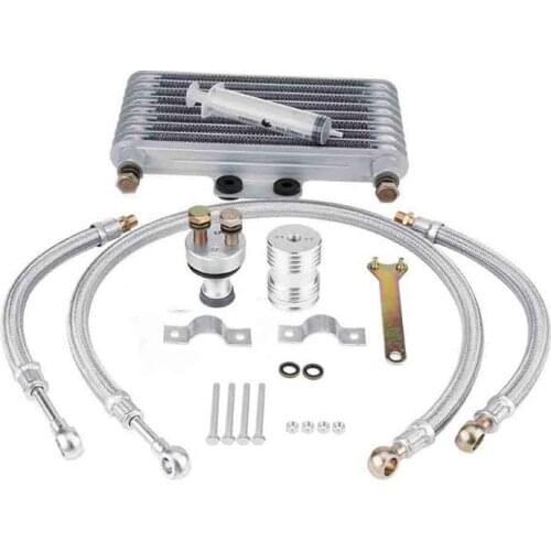 Motorcycle Oil Cooler Parts Motorcycle Engine Oil Cooler Oil Cooling Radiator System Kit for Honda CB CG KYMCO SYM T1