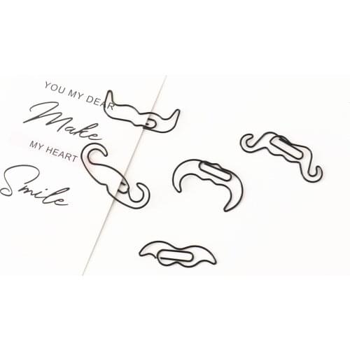 TUTU 2set/lot mustache Shape Paper Clips Creative Interesting Bookmark Clip Memo Clip Shaped Paper Clips for Office School H0291