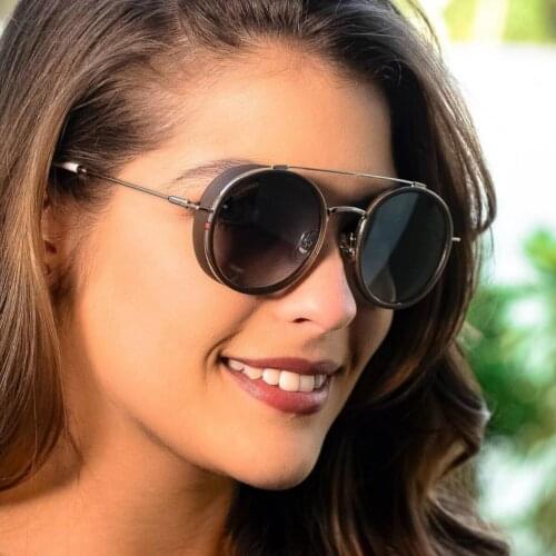 Original Quality Vintage Sunglasses Women 2019 Round Goggles Retro Eye Sun Glasses Shades for Women Sunglasses Steampunk