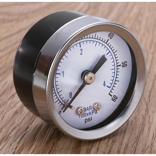 1/8" NPT 60 PSI Air Pressure Gauge Air Compressor Pressure Measuring Gauge Industrial Hydraulic Meter Tool Back Mount