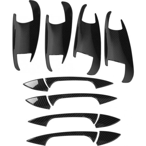1 Set Carbon Firber Style ABS Door Handle & Door Bowl Cover Trim for Mercedes Benz A B C E Class W176 W246 W204 W212 W166 X156