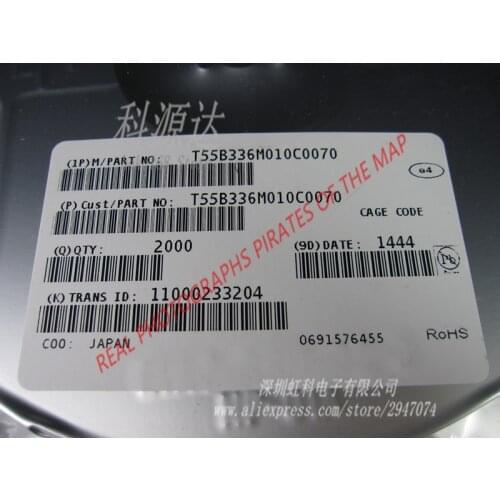 10pcs/lot T55B336M010C0070 T55 CAP TANT POLY 33UF 10V 1411