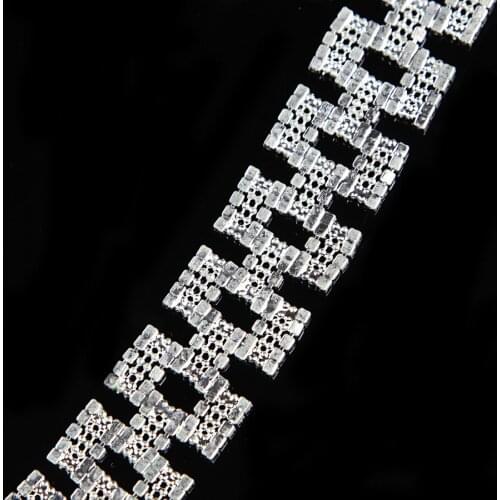 10Yards Silver Golden Rhinestone Trim Banding Crystal Beaded Bridal Sash For Wedding Dress