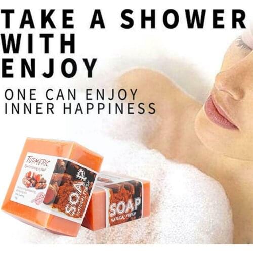 100g Turmeric Essential Oil Handmade Soap Face Wash Care Moisturizing Face Oil Removal Whitening Treatment Soap Acne Contro U3R4