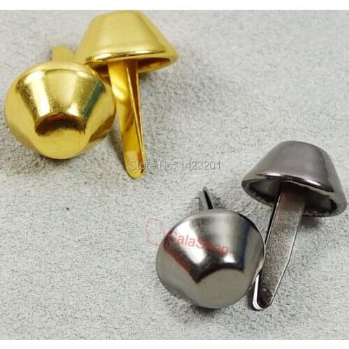15mm 5/8" 100 pcs / Lot Flat Purse Handbag Feet NAILHEADS Stud Spike Gold Gun Black choice F169C8 F169E1