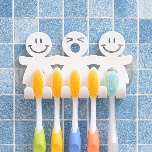 3 PCS Bathroom cute Cartoon Sucker Toothbrush Holder / Suction Hooks Tooth Brush Holder new hot Suction Cup Toothbrush Rack Cap