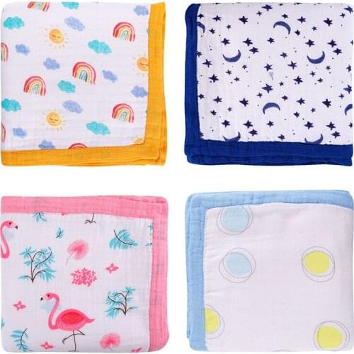 3 Layer Bamboo Cotton Blanket ( 6 Layer Gauze) Cotton Bamboo Super Soft Baby Warp For Newborn Lovely Blanket Bath Towel Bedding