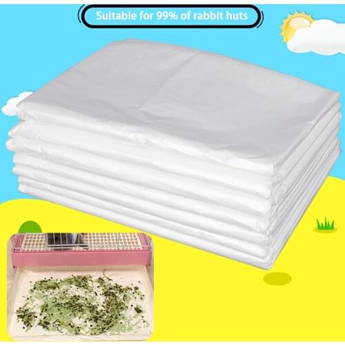 30PCS Thicken PE Films Pet Rabbit Litter Mat Cage Tray Cover Toilet Large Changing Pad For Cat Small Animals Cleaning Supplies