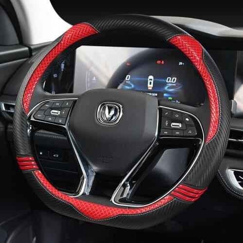 38CM PU Leather Car Steering Wheel Cover Anti-Slip for Changan CS95 CS85 CS75 CS55 CS35 CS15 EADO Auto Accessories