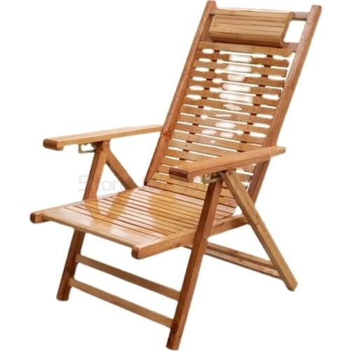 Bamboo recliner folding lunch break household summer cool chair adult nap chair chair