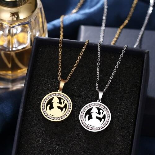 CACANA 316L Stainless Steel Fairy Tale Fay Necklace Crystal Rhinestone Necklaces For Women Wedding Valentines Day Gifts