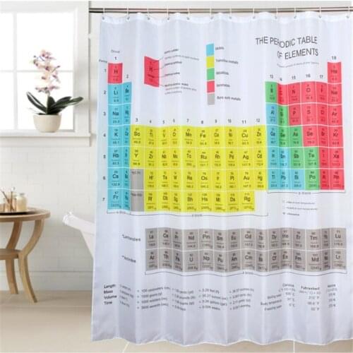 Hot New Periodic Table Of Elements Bathroom Curtains Waterproof 3D Print Shower Curtain White Fabric Curtain For The Bath