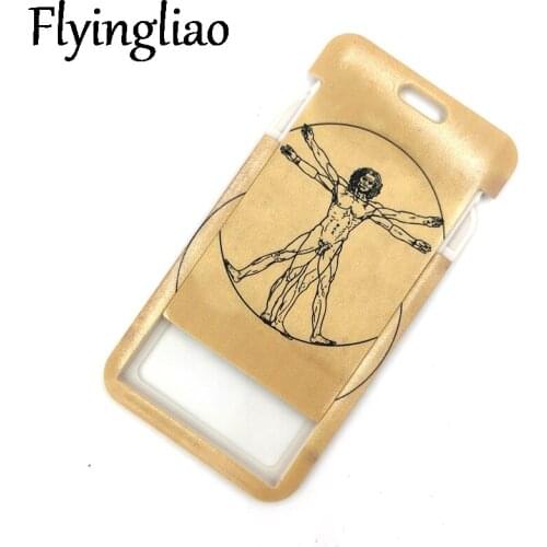 Da Vinci Uomo vitruviano ID Card Students Work Name card Holder Pass Gym Badge Kids Holder Jewelry Accessories Decorations Gifts