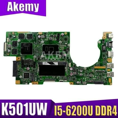 K501UW Laptop motherboard for ASUS K501UW K501UXM K501UQ original mainboard DDR4 8G-RAM I5-6200U GTX960M-GPU