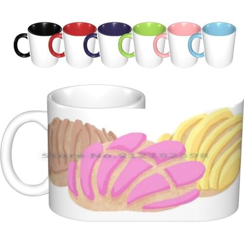Concha Ceramic Mugs Coffee Cups Milk Tea Mug Latina Mexican Concha Food Sweet Sweet Bread Mexcio Spain Latino Latin Cute