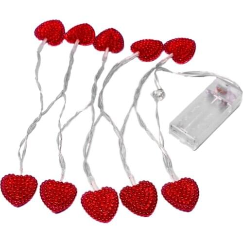 TOP Love Heart Shaped String Lights Bedroom Lights Decorations 10 LEDs,Valentines Day Fairy Lights String for Party Wedding