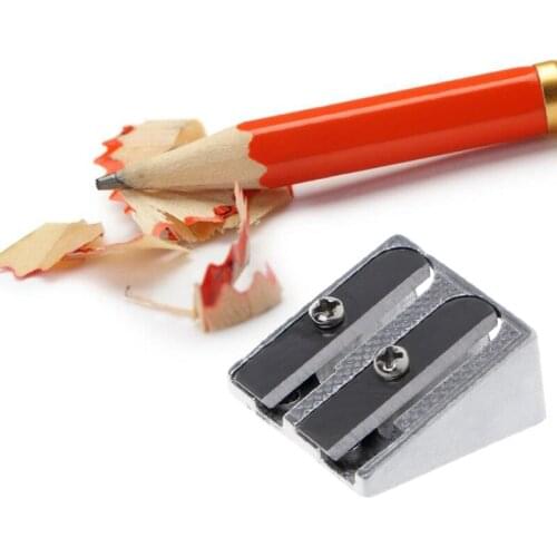 Metal Bevelled Double Hole Pencil Sharpener School Office Sharpener Stationery