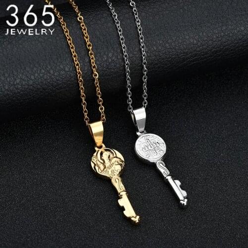 Fashion Accessories Stainless Steel Key Pendant Neckalce Gold Color Pharaoh Necklace For Kettingen Voor Vrouwen