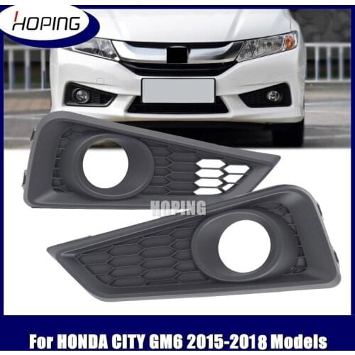 Hoping Front Bumber Fog light Fog Lamp Fog Lamp Garnish Cover Hood Trim For HONDA CITY 2015 2016 2017 2018 GM6