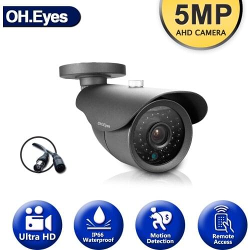 New Arrival Super HD 5MP AHD Security CCD Camera CCTV White Metal Bullet Waterproof 36pcs Array IR Light Night vision Camera