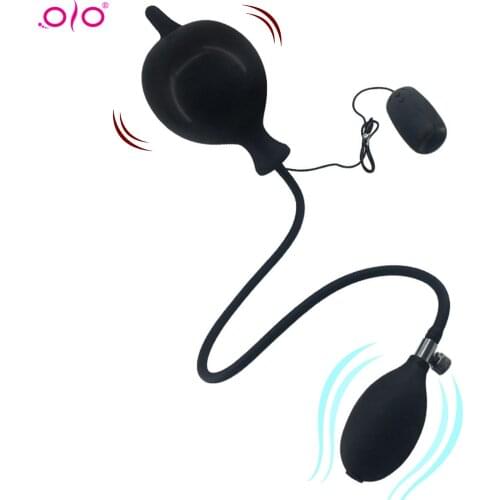 OLO Inflatable Anal Plug 10 Frequency Soft Pump Up Air-filled Silicone Butt Plug Anal Dilator Anus Massager Sex Toy