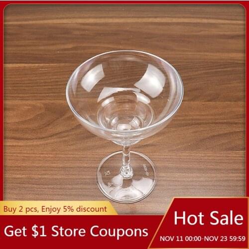 Bowl-shaped cocktail plastic cup transparent anti-drop acrylic glass gourd high plastic drinking cup goblet