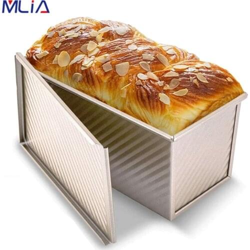 MLIA Rectangular Loaf Pan Carbon Steel Nonstick Bellows with Cover Toast Box Mold Bread Mold Eco-Friendly Baking Tools for Cakes