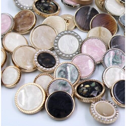 Metal & Bead Button Clothes Sweater Coat Decoration Suit Flat Good Quality Button Accessories DIY Clothing 2Pcs/Lot X-00