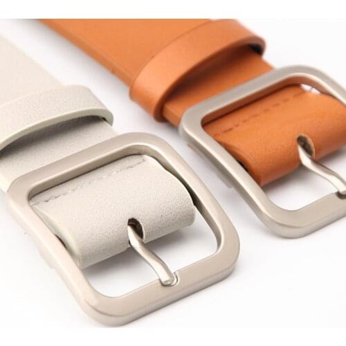 Womens Belt Alloy Square Fashion Buckle PU Leather Jeans Wild Students Youth Simple Casual Belts
