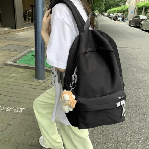 2021 Fashion Trendy Schoolbag Backpack Nylon Backpack for Female Students Backpack Solid Simple Sport Women Backpack