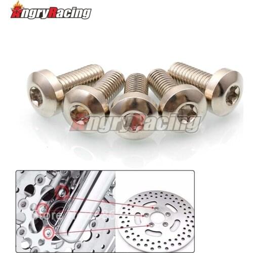 5XPCS Rear Brake Disc Hardware Screw Bolts Rotor Screws Kits For Harley Sportster XL 883 1200 48 Road King Dyna Softail Touring