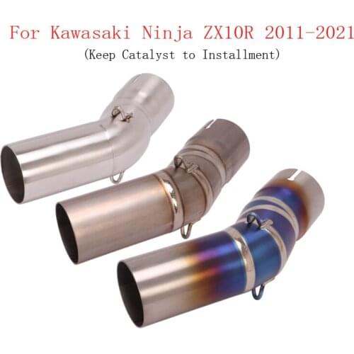 Motorcycle for Kawasaki Ninja ZX10R 2011-2021 Exhaust Pipe Middle Mid Link Tube Titanium Alloy Exhaust System Connection Tube