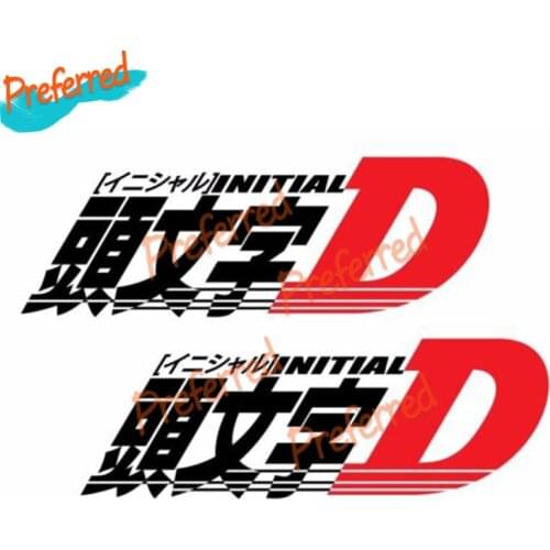 2 X Japanese Initial D Drift Racing Decal Motocross Racing Laptop Helmet Trunk Wall Vinyl Car Sticker Die-Cut Waterproof PVC